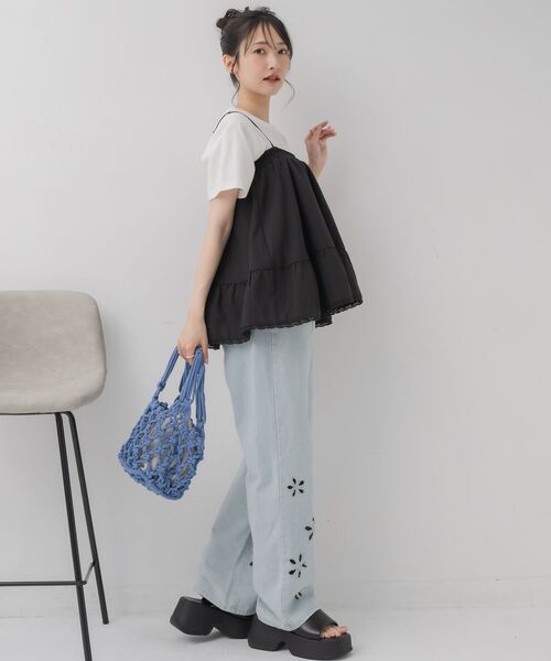 RETRO GIRL（レトロガール）の「マクラメハンドバッグ（ハンドバッグ・レディース・ブルー/ナチュラル/ブラック・ONE SIZE）」の18枚目の写真