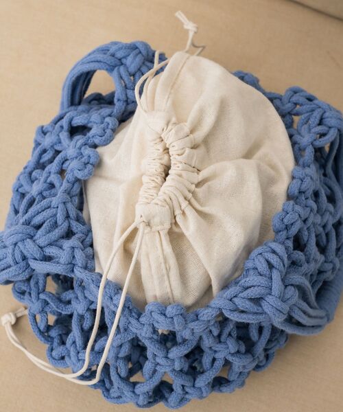 RETRO GIRL（レトロガール）の「マクラメハンドバッグ（ハンドバッグ・レディース・ブルー/ナチュラル/ブラック・ONE SIZE）」の21枚目の写真