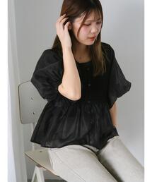 ehka sopo | ◎ニットコンビバルーンスリーブブラウス(シャツ/ブラウス)