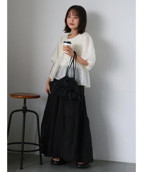 ehka sopo(エヘカソポ)の「◎ニットコンビバルーンスリーブブラウス(シャツ/ブラウス・レディース・モカ/ブラック/オフホワイト・F)」の7枚目の写真