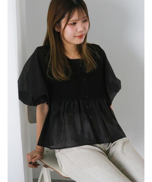 ehka sopo(エヘカソポ)の「◎ニットコンビバルーンスリーブブラウス(シャツ/ブラウス・レディース・モカ/ブラック/オフホワイト・F)」の11枚目の写真