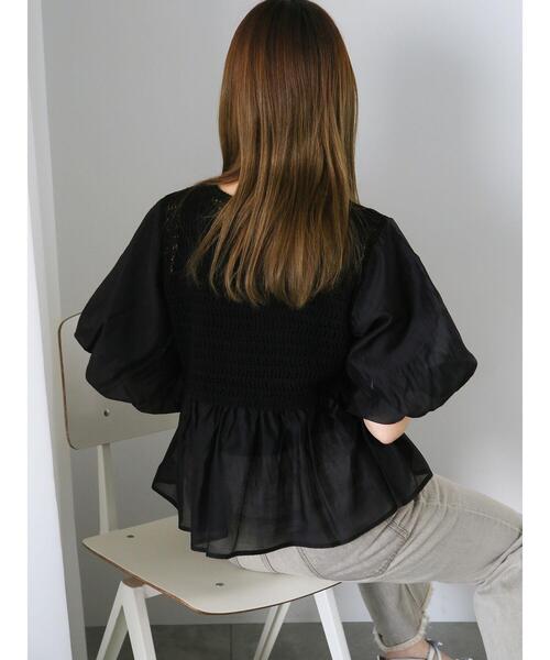 ehka sopo(エヘカソポ)の「◎ニットコンビバルーンスリーブブラウス(シャツ/ブラウス・レディース・モカ/ブラック/オフホワイト・F)」の13枚目の写真