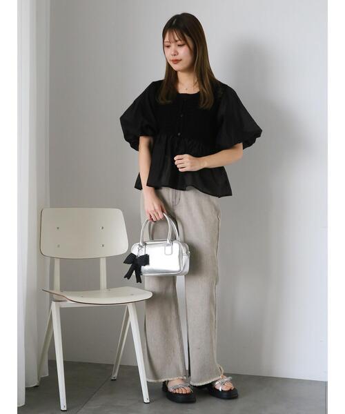 ehka sopo(エヘカソポ)の「◎ニットコンビバルーンスリーブブラウス(シャツ/ブラウス・レディース・モカ/ブラック/オフホワイト・F)」の15枚目の写真