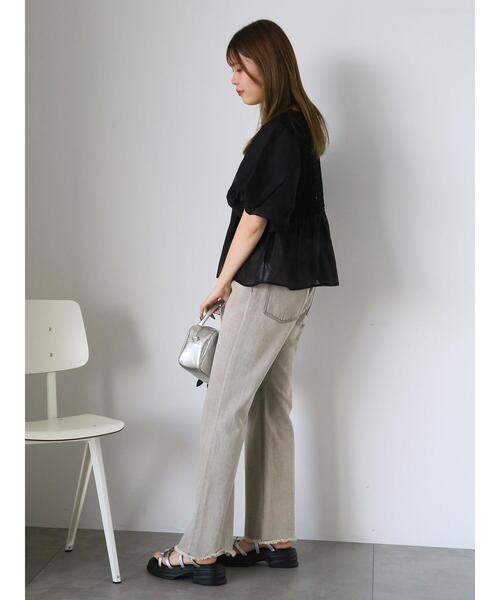 ehka sopo(エヘカソポ)の「◎ニットコンビバルーンスリーブブラウス(シャツ/ブラウス・レディース・モカ/ブラック/オフホワイト・F)」の16枚目の写真