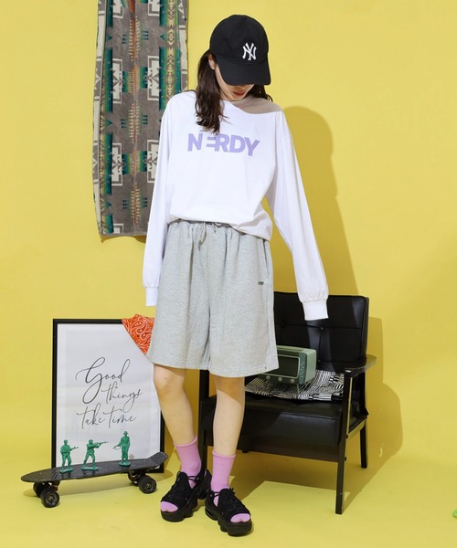 NERDY（ノルディ）の「バミューダスウェットパンツ（スウェットパンツ・メンズ・ブラック/ホワイト/グレー・S/M/L/SS）」の17枚目の写真