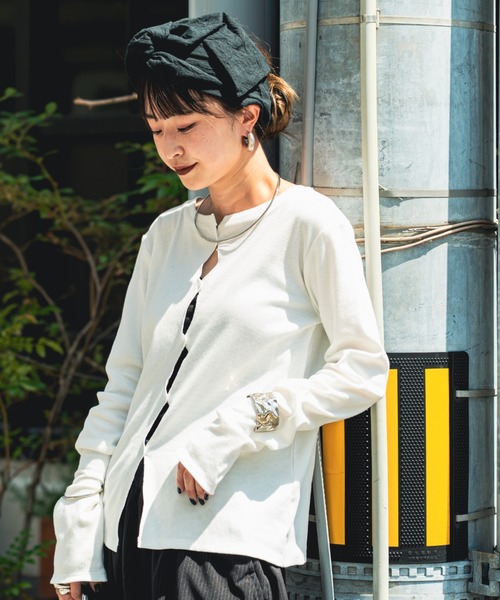 nenom/ネノム] 前後2WAY カットホール リブカットソー（Tシャツ