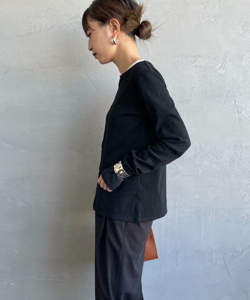 nenom/ネノム] 前後2WAY カットホール リブカットソー（Tシャツ