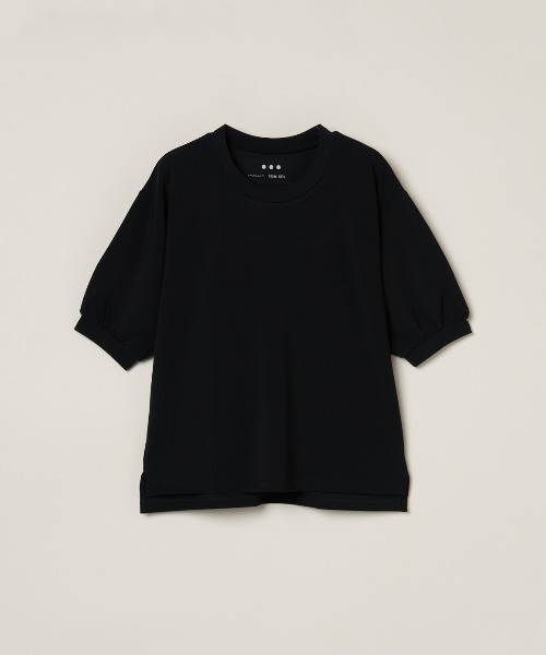 three dots（スリードッツ）の「プレイフルアウトフィット パフスリーブTシャツ（Tシャツ/カットソー・レディース・ブラック/ネイビー/ホワイト/ボルドー・SMALL）」の4枚目の写真