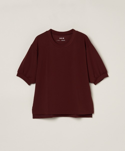 three dots（スリードッツ）の「プレイフルアウトフィット パフスリーブTシャツ（Tシャツ/カットソー・レディース・ブラック/ネイビー/ホワイト/ボルドー・SMALL）」の2枚目の写真