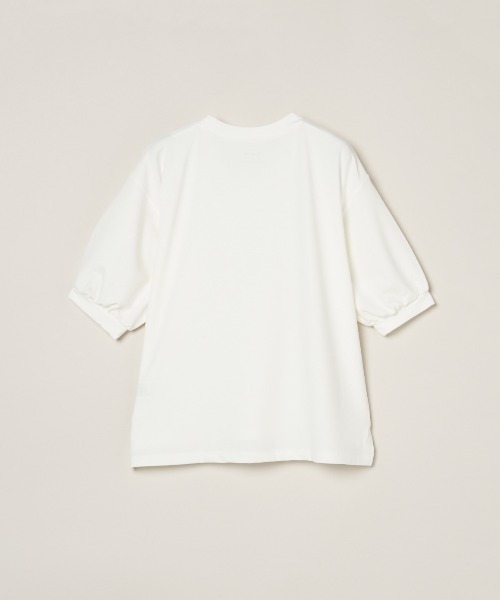 three dots（スリードッツ）の「プレイフルアウトフィット パフスリーブTシャツ（Tシャツ/カットソー・レディース・ブラック/ネイビー/ホワイト/ボルドー・SMALL）」の5枚目の写真