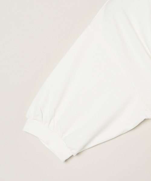 three dots（スリードッツ）の「プレイフルアウトフィット パフスリーブTシャツ（Tシャツ/カットソー・レディース・ブラック/ネイビー/ホワイト/ボルドー・SMALL）」の7枚目の写真