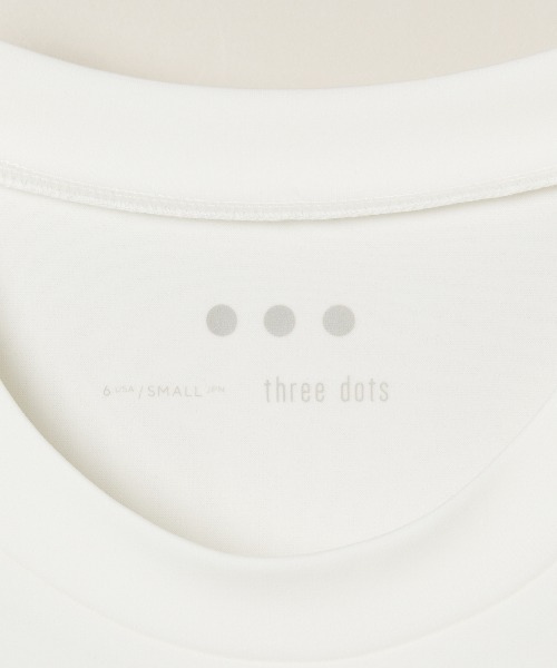 three dots（スリードッツ）の「プレイフルアウトフィット パフスリーブTシャツ（Tシャツ/カットソー・レディース・ブラック/ネイビー/ホワイト/ボルドー・SMALL）」の9枚目の写真
