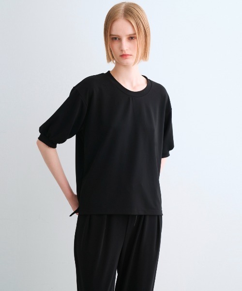 three dots（スリードッツ）の「プレイフルアウトフィット パフスリーブTシャツ（Tシャツ/カットソー・レディース・ブラック/ネイビー/ホワイト/ボルドー・SMALL）」の13枚目の写真