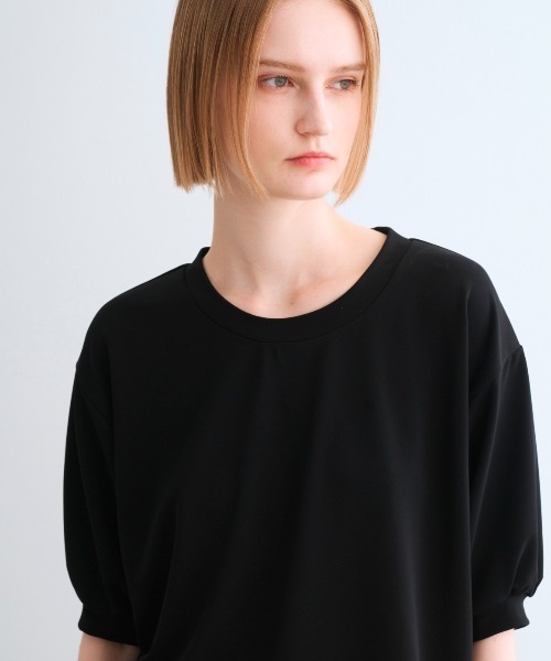 three dots（スリードッツ）の「プレイフルアウトフィット パフスリーブTシャツ（Tシャツ/カットソー・レディース・ブラック/ネイビー/ホワイト/ボルドー・SMALL）」の14枚目の写真