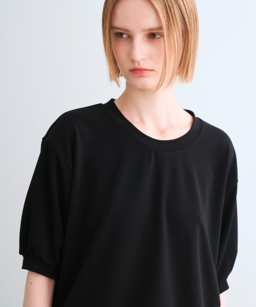 three dots（スリードッツ）の「プレイフルアウトフィット パフスリーブTシャツ（Tシャツ/カットソー・レディース・ブラック/ネイビー/ホワイト/ボルドー・SMALL）」の15枚目の写真