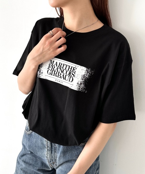 tシャツ MARITHE + FRANCOIS GIRBAUD(マリテ＋フランソワ ジルボー)/ロゴプリント 半袖 Tシャツ/Paris T-shir MARITHE + FRANCOIS GIRBAUD Marithe Francois Girbaud (マリテ