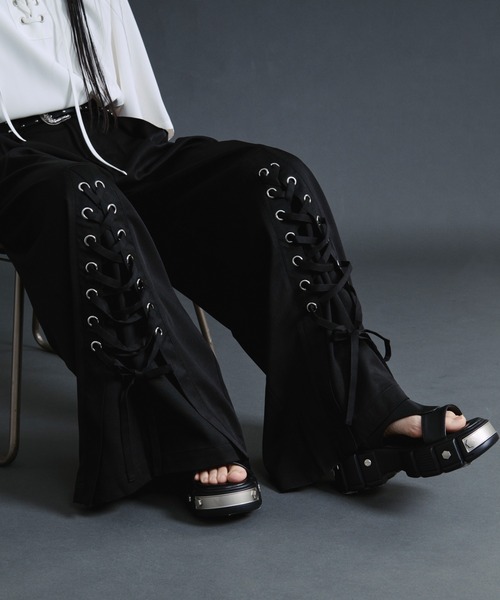 Ellno Loset（エルノロゼット）の「レースアップワイドバギーパンツ（その他パンツ・メンズ・アッシュグレー/ブラック・SMALL/MEDIUM/LARGE/X-SMALL）」の6枚目の写真