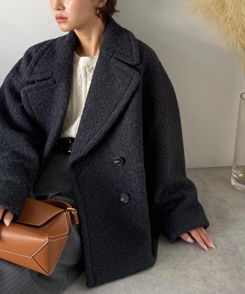 新品 Classical Evon ブークレノーカラージャケット ネイビー S 新品 Classical Evon ブークレノーカラージャケット ネイビー S ライト