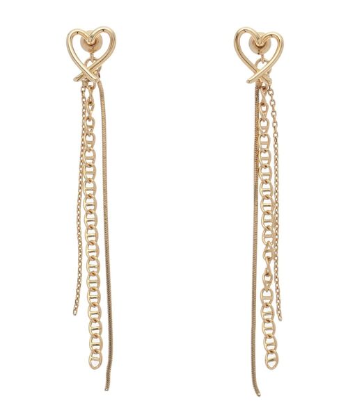 LAGUNAMOON（ラグナムーン）の「ハートチェーンミックスピアス（ピアス（両耳用）・レディース・シルバー/ゴールド・FREE）」の3枚目の写真