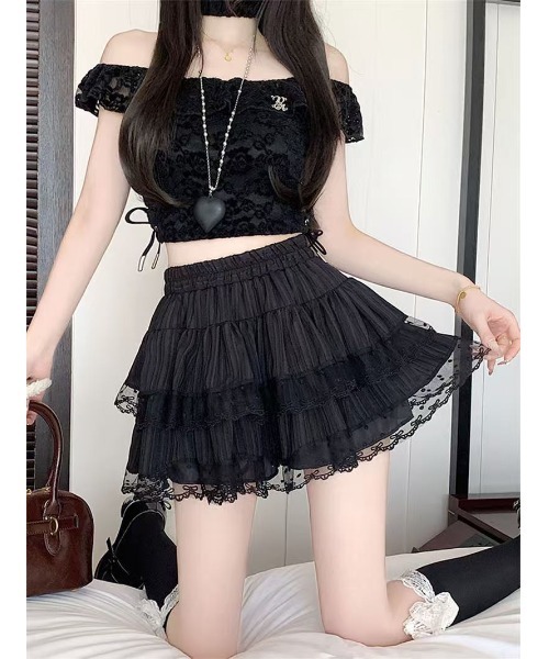 GUCCI 美品　正規品　レース フリル付きスカート IT38 セール】レース フリル シュリンク加工 スカート（スカート）｜Ritzy