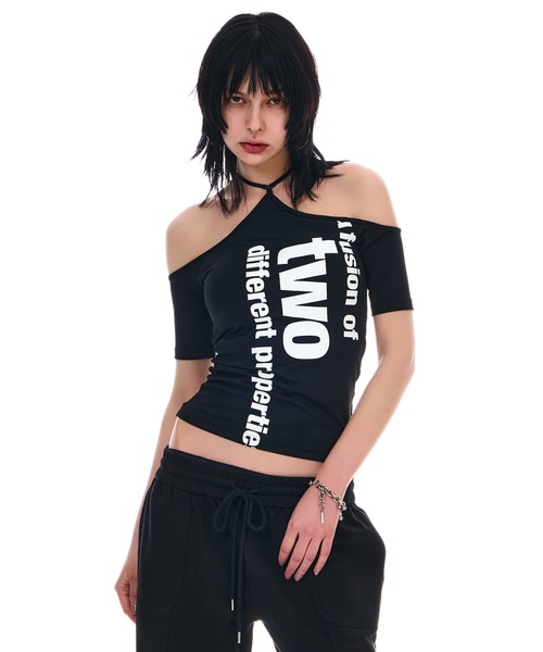 BEEDEN(ビーデン)の「SHOW SKIN STRETCH LOGO TOPS(Tシャツ/カットソー・レディース・ブラック/ホワイト/カーキ・FREE)」の8枚目の写真