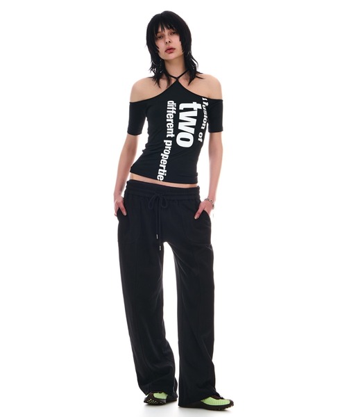 BEEDEN(ビーデン)の「SHOW SKIN STRETCH LOGO TOPS(Tシャツ/カットソー・レディース・ブラック/ホワイト/カーキ・FREE)」の9枚目の写真