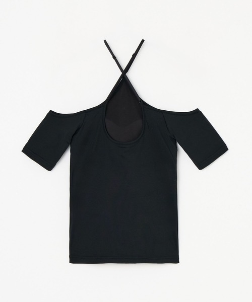 BEEDEN(ビーデン)の「SHOW SKIN STRETCH LOGO TOPS(Tシャツ/カットソー・レディース・ブラック/ホワイト/カーキ・FREE)」の11枚目の写真