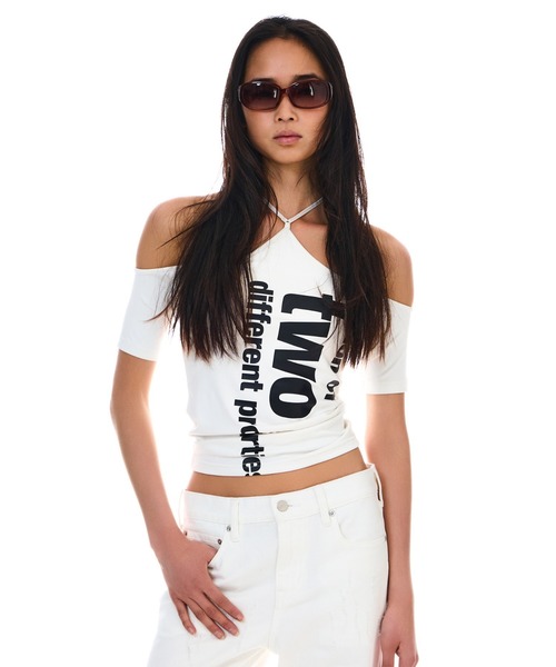 BEEDEN(ビーデン)の「SHOW SKIN STRETCH LOGO TOPS(Tシャツ/カットソー・レディース・ブラック/ホワイト/カーキ・FREE)」の21枚目の写真