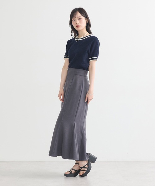 earth music&ecology(アースミュージックアンドエコロジー)の「バイカラーフラワージャガードニットプルオーバー(Tシャツ/カットソー・レディース・ピンク/クリーム/ダークネイビー・FREE)」の9枚目の写真