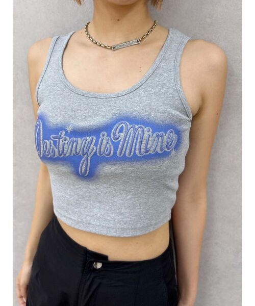 EVRIS（エヴリス）の「スプレーグラフィックタンクトップ（タンクトップ・レディース・カーキ/グレー/ホワイト・FREE）」の4枚目の写真