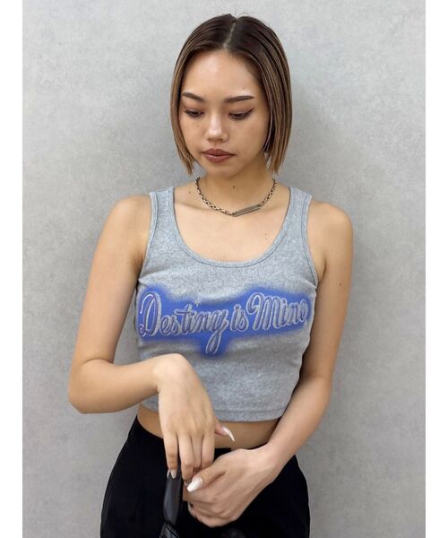 EVRIS（エヴリス）の「スプレーグラフィックタンクトップ（タンクトップ・レディース・カーキ/グレー/ホワイト・FREE）」の5枚目の写真