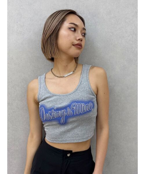 EVRIS（エヴリス）の「スプレーグラフィックタンクトップ（タンクトップ・レディース・カーキ/グレー/ホワイト・FREE）」の6枚目の写真