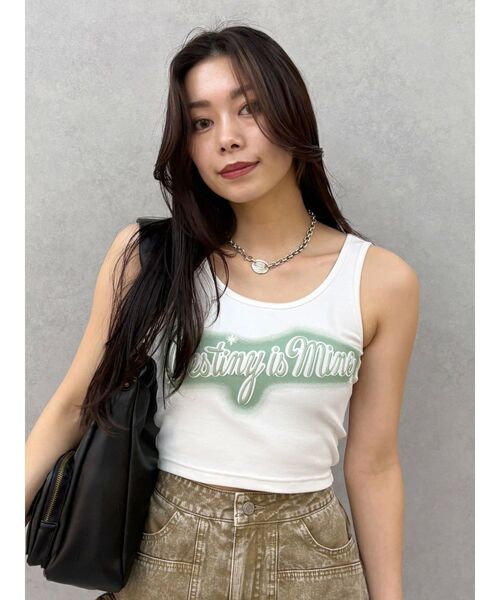 EVRIS（エヴリス）の「スプレーグラフィックタンクトップ（タンクトップ・レディース・カーキ/グレー/ホワイト・FREE）」の11枚目の写真