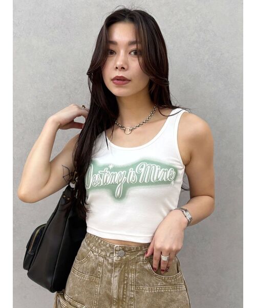 EVRIS（エヴリス）の「スプレーグラフィックタンクトップ（タンクトップ・レディース・カーキ/グレー/ホワイト・FREE）」の12枚目の写真