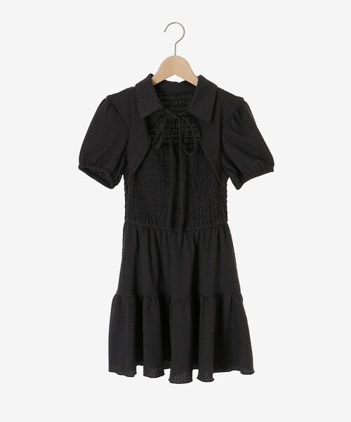 MAJESTIC LEGON（マジェスティックレゴン）の「襟付きデコルテオープンミニワンピ（ワンピース・レディース・ブラック系その他/ブラック/グレー系その他・MEDIUM）」の21枚目の写真