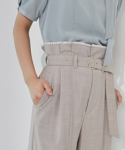 新品未使用　UNITED　TOKYO　サマーウールパンツ　ライトグレー サマーウールダブルウエストパンツ｜ウォッシャブル/防シワ/吸汗/速乾