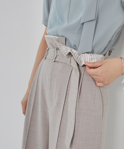 新品未使用　UNITED　TOKYO　サマーウールパンツ　ライトグレー セール】サマーウールダブルウエストパンツ｜ウォッシャブル/防シワ