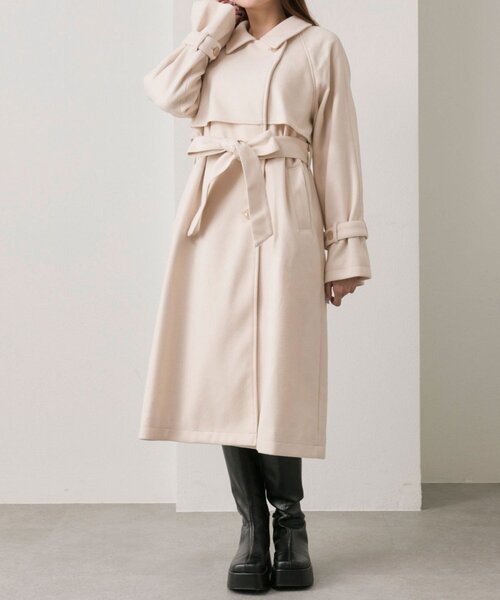 OLIVE des OLIVE(オリーブデオリーブ)の「マルチカラーロングコート(ステンカラーコート・レディース・グレー/アイボリー/ブラック/ブラウン・FREE)」の20枚目の写真