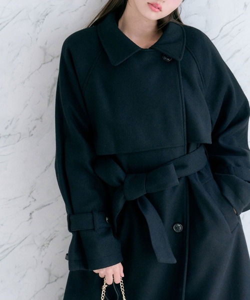 OLIVE des OLIVE(オリーブデオリーブ)の「マルチカラーロングコート(ステンカラーコート・レディース・グレー/アイボリー/ブラック/ブラウン・FREE)」の3枚目の写真