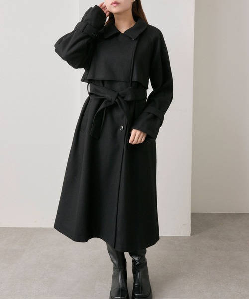 セール】マルチカラーロングコート（ステンカラーコート）｜OLIVE des