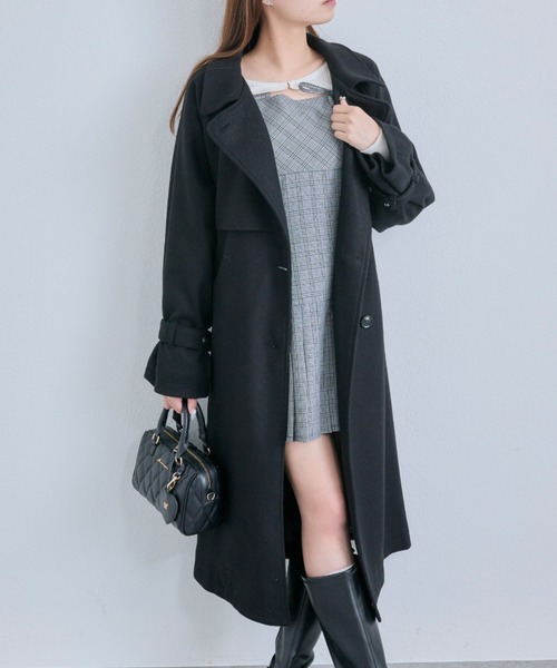 OLIVE des OLIVE(オリーブデオリーブ)の「マルチカラーロングコート(ステンカラーコート・レディース・グレー/アイボリー/ブラック/ブラウン・FREE)」の9枚目の写真