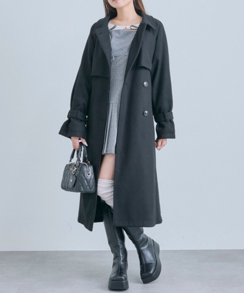 OLIVE des OLIVE(オリーブデオリーブ)の「マルチカラーロングコート(ステンカラーコート・レディース・グレー/アイボリー/ブラック/ブラウン・FREE)」の10枚目の写真