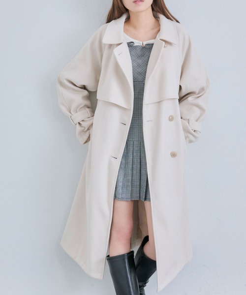 OLIVE des OLIVE(オリーブデオリーブ)の「マルチカラーロングコート(ステンカラーコート・レディース・グレー/アイボリー/ブラック/ブラウン・FREE)」の12枚目の写真