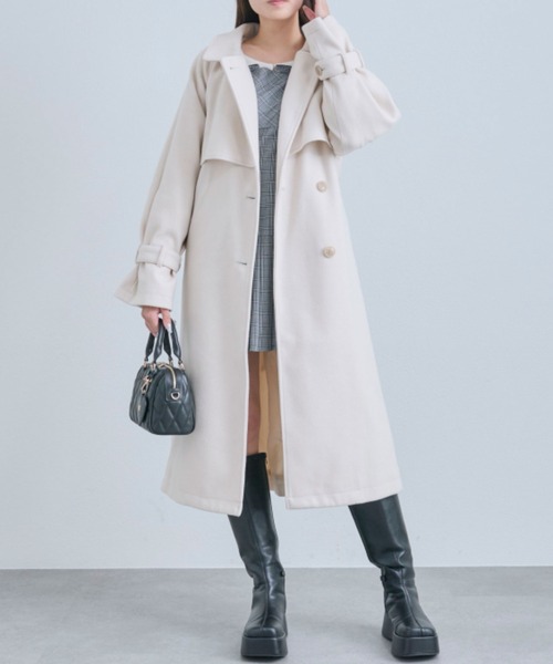 OLIVE des OLIVE(オリーブデオリーブ)の「マルチカラーロングコート(ステンカラーコート・レディース・グレー/アイボリー/ブラック/ブラウン・FREE)」の13枚目の写真