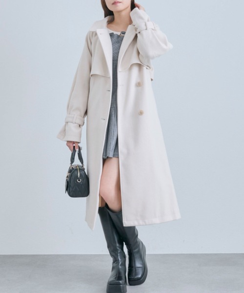 OLIVE des OLIVE(オリーブデオリーブ)の「マルチカラーロングコート(ステンカラーコート・レディース・グレー/アイボリー/ブラック/ブラウン・FREE)」の14枚目の写真