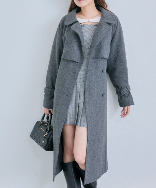 OLIVE des OLIVE(オリーブデオリーブ)の「マルチカラーロングコート(ステンカラーコート・レディース・グレー/アイボリー/ブラック/ブラウン・FREE)」の16枚目の写真