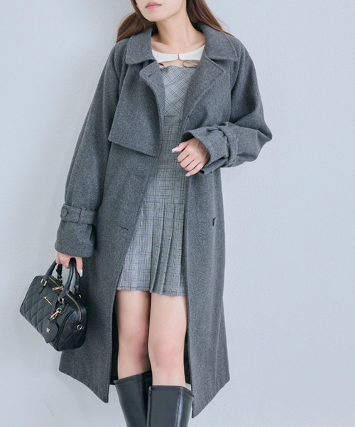 OLIVE des OLIVE(オリーブデオリーブ)の「マルチカラーロングコート(ステンカラーコート・レディース・グレー/アイボリー/ブラック/ブラウン・FREE)」の17枚目の写真