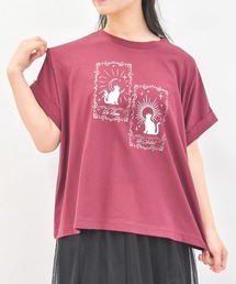 axes femme | 接触冷感天体柄プリントＴ(Tシャツ/カットソー)