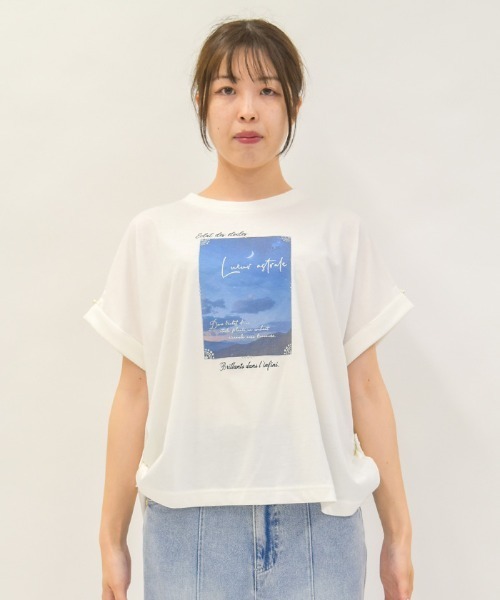 axes femme（アクシーズファム）の「接触冷感天体柄プリントT（T