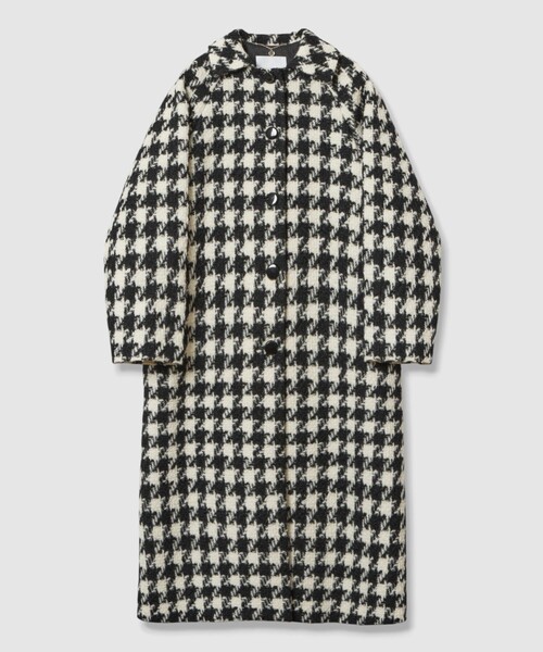 LOULOU WILLOUGHBY】ロービング千鳥ロングコート（ステンカラーコート